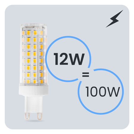 4x Žárovka LED G9, KAPSLE 12W = 100W 1152lm 3000K Teplá bílá 360° LUMILED