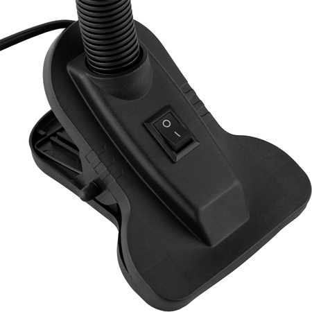 Stolní lampa Školní Noční E27, Nastavitelná s klipem Černá LIBRA LUMILED