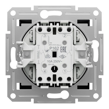 Dvojitý spínač bez rámečku NO kontakt Antracit Asfora Schneider