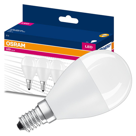 3x LED žárovka P45 kapka E14 6,5W = 60W 806lm 4000K neutrální bílá 150° VALUE CLASSIC Osram