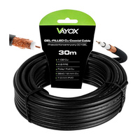 Anténní koaxiální kabel měděný gelový CU pozemní 4K Full HD černý 30M VAYOX