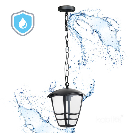 Venkovní zahradní závěsná lampa E27 černá IP54 Tevio Kobi
