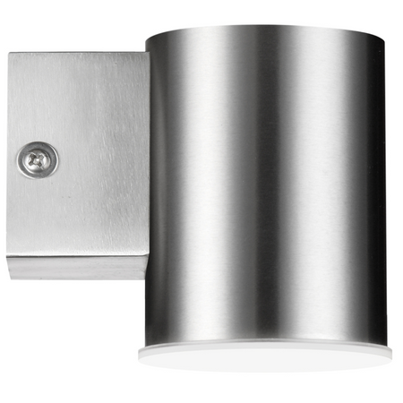 Nástěnná LED venkovní fasádní lampa 6,5W 450lm 4000K Neutrální 140° Stříbrná IP44 Nivero Sanico Goldlux