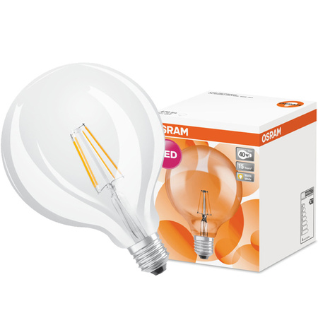 LED žárovka E27 G125 4W = 40W 470lm 2700K Teplá bílá 300° OSRAM Retrofit Filament