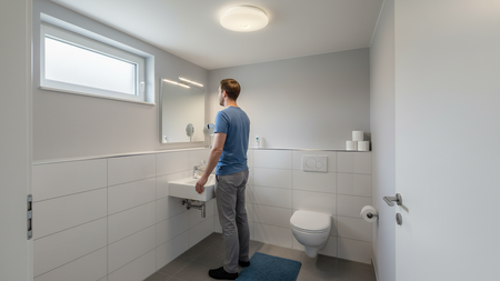 Stropní světlo Plafond LED 24W 1920lm 4000K neutrální bílá IP44 s pohybovým a soumrakovým senzorem Ecolight