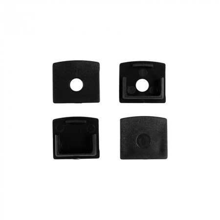 Hliníkový LED profil pro sádrokarton REGIPS Zapuštěný pod omítku Černý 2m s průhledným difuzorem pro LED pásky + krytky Ecolight řady GP