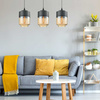Skleněné stropní závěsné svítidlo Amber Black pro LED E27 TUBA Modern
