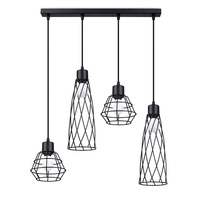 SUBA 4L 4xE14 Černá průmyslová závěsná lampa SOLLUX