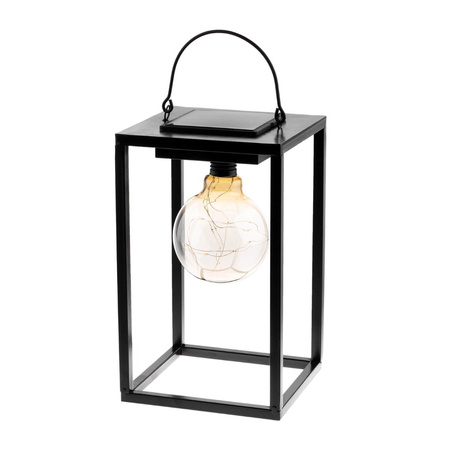 LED solární lampa Venkovní zahradní stojací závěsná lucerna 3000K IP44 26cm soumrakový senzor