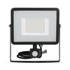 Reflektor LED 50W 4000lm 6400K IP65 Black s pohybovým senzorem a funkcí CUT-OFF Samsung Chip VT-50-SB V-TAC