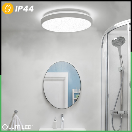 Stropní LED plafon pro povrchovou montáž 36W 4000K CELIS Round IP44 White Ring ALS LUMILED