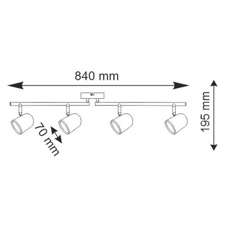 Stropní/nástěnné svítidlo nastavitelné 16.8W LED RAWI 4 bílé 3000K GOLDLUX (Polux)