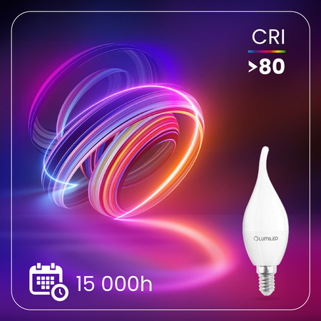 Žárovka LED E14, BA35 8W = 60W 806lm 4000K Neutrální bílá 180° LUMILED