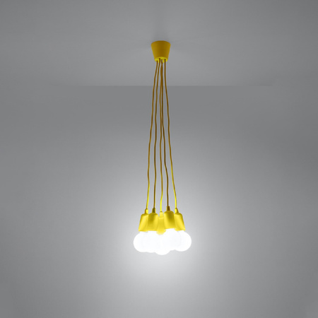 DIEGO LED závěsné stropní svítidlo 5xE27 Overhang Yellow SOLLUX