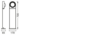 Stojací LED lampa zahradního sloupu 6.7W IP44 SMART+ WiFi CCT Stmívatelné 70cm černá kulatá cesta LEDVANCE