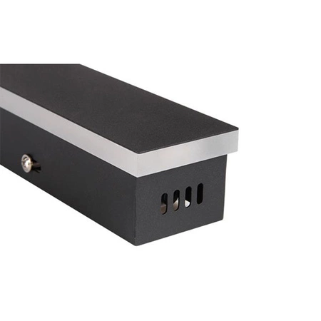 Zahradní lampa LED nástěnná lampa 19W Architektonické svítidlo obdélníkové černé 60CM