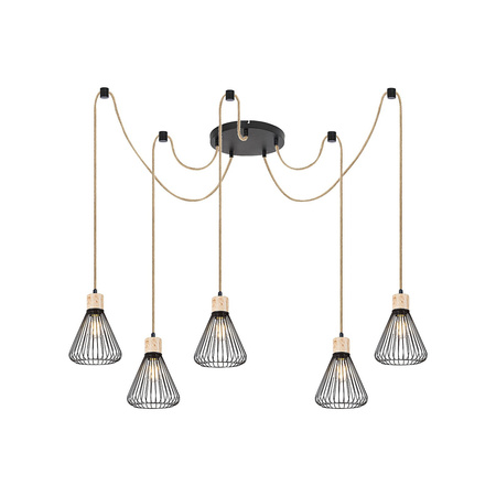Stropní závěsné svítidlo E27 Black Industrial Farfalle Rabalux