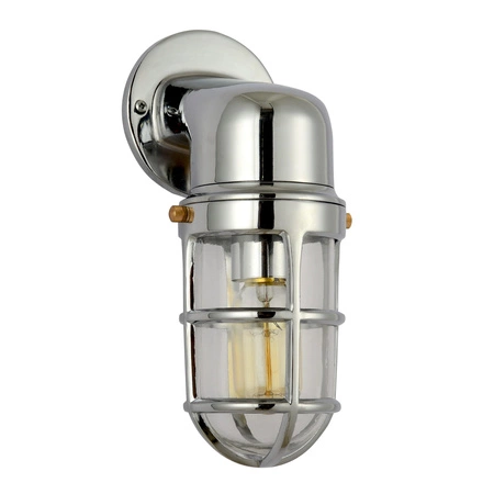 Venkovní fasádní nástěnné svítidlo průmyslové E27 chrom LOFT LUND GOLDLUX (Polux)