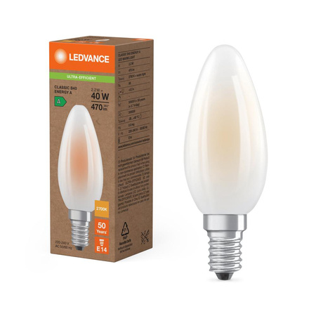 LED žárovka E14 B35 2,2W = 40W 470lm 2700K teplá bílá 330° Ledvance