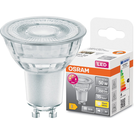 LED žárovka GU10 4.5W = 50W 350lm 2700K Teplá bílá 36° OSRAM Stmívatelné 3STEP