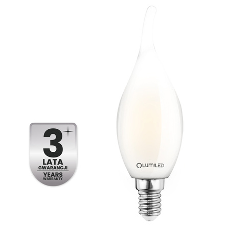 LED žárovka E14 svíčka BA35 2,2W 470lm = 40W 2700K teplá bílá 360° Filament energetická třída A LUMILED