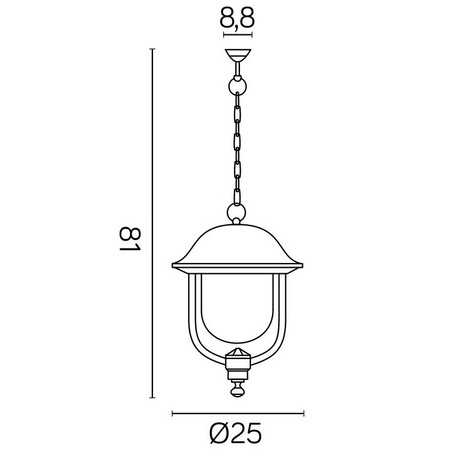 Venkovní závěsná LED zahradní lampa Prince K 1018/1/O E27 Su-Ma