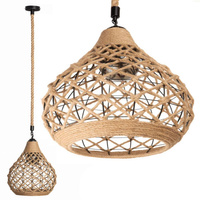 BOHO pletené jutové závěsné svítidlo pro LED E27 Long