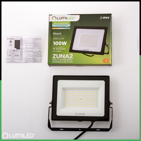 LED Reflektor 100W, 9000lm 6500K IP65 Černá ZUNA2 LUMILED