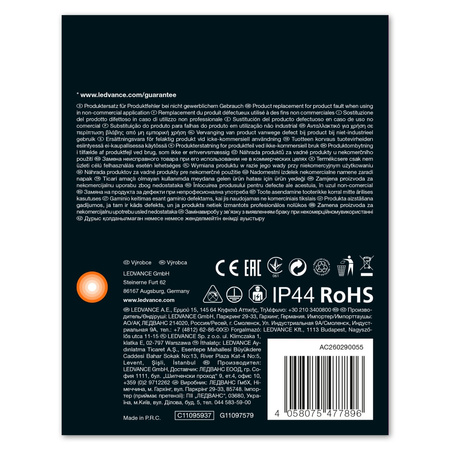 Moderní fasádní nástěnné svítidlo PYRAMID LEDVANCE 9W 3000K Endura Style