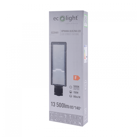 LED pouliční lampa 150W 13500lm 5000K studená bílá IP65 ECONOMY Ecolight