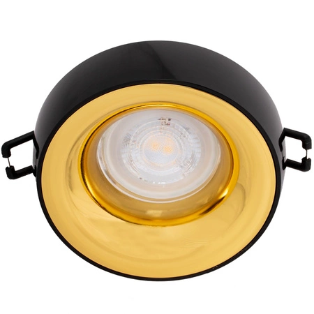 Kruhové halogenové stropní bodové svítidlo LED GU5.3 GU10 černé zlaté Elnis Kanlux pro zápustnou montáž