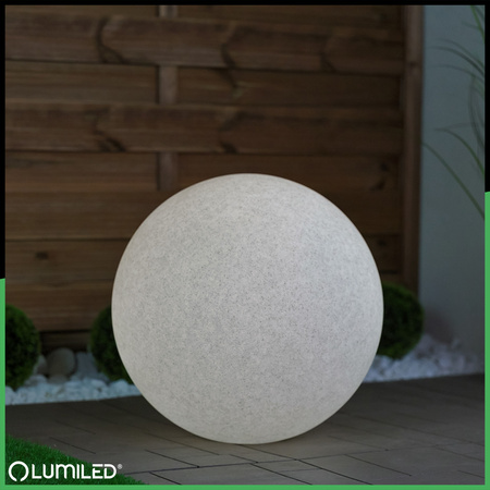 Venkovní lampa E27, KAMENNÁ KOULE LED IP65 40cm LUMILKULA LUMILED