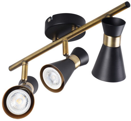 LED GU10 nastavitelné černé zlato Mileno Kanlux reflektorové stropní svítidlo