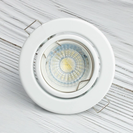 Halogenová Podhledové svítidlo GU10, MR16 Nastavitelná Kulatá Bílý Plech LUMILED