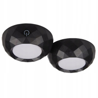 2x LED lampa pod skříňku samolepicí kulatá. napájená baterií 4000K 3xAAA černá