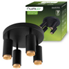 Reflektorové stropní svítidlo 4x GU10 Plafond ELIGIS Black LUMILED