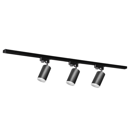 Sada přípojnic 1-fázová lišta + 3x reflektor GU10 černý LONDON Sanico Goldlux