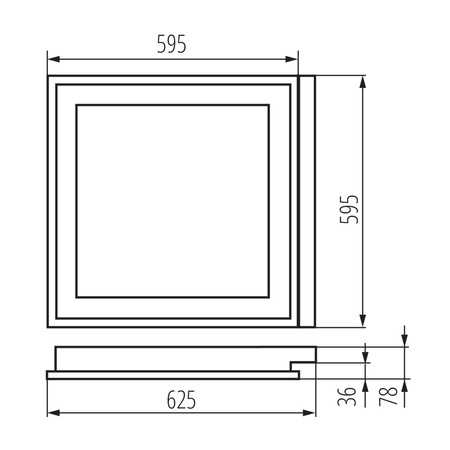 LED panelové stropní svítidlo G13 60x60cm Square Flush Mount White REGIS Kanlux