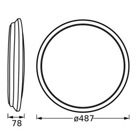 Plafond LED stropní svítidlo pro povrchovou montáž 36W 2800lm 3000K Warm Silver 48cm Orbis Ledvance