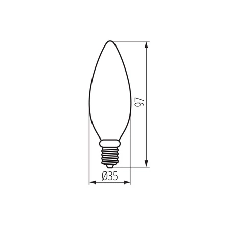 LED žárovka E14 Edison C35 7W = 75W 1055lm 6500K studená bílá Clear XLED Filament Kanlux