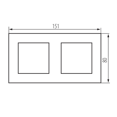 Vodorovný dvojitý rámeček pro zásuvku OFFICE Kanlux, bílý