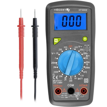 Multimetr Multifunkční univerzální proudový tester Digitální LCD Hoegert Technik