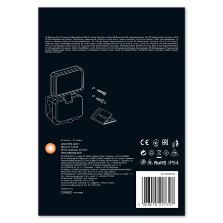 Reflektor LED 4W 260lm 4000K IP54 černý s LEDVANCE SPOTLIGHT Bateriový pohybový senzor