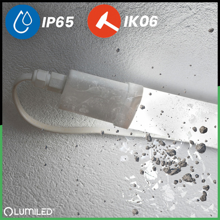 Vodotěsné LED dílenské světlo 120cm garážové světlo 36W 4000K vodotěsné RAY LUMILED