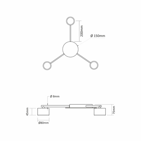 Stropní svítidlo 3x GX53 LED bílé moderní Videx
