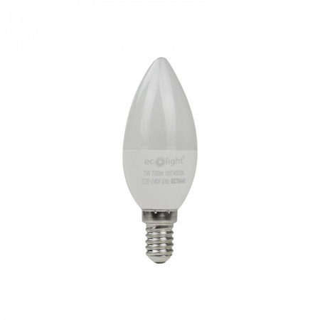 LED žárovka svíčka B37 E14 7W 630lm 4000K neutrální bílá Ecolight