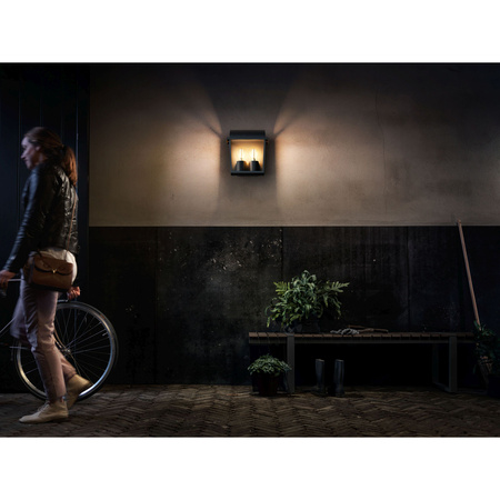 Zahradní lampa LED nástěnná lampa HARVEST myGarden 2xE27 IP44 Lucerna černá PHILIPS