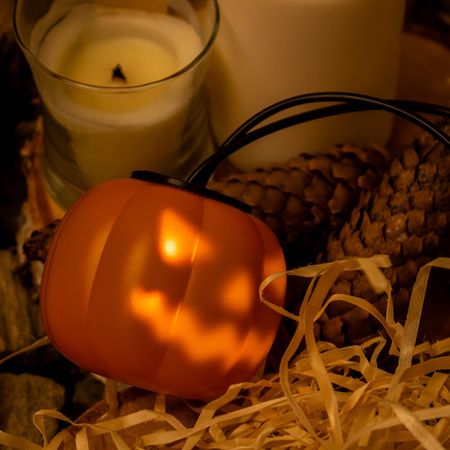 Baterie Garland 8xLED Dekorativní dýně 4.45m Halloweenská světla + USB C