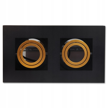 Svítidlo HALOGEN pro povrchovou montáž Pohyblivé 2x GU10 Obdélníkové černé 85mm NEMO