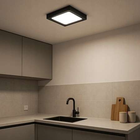 LED panelové stropní svítidlo 12W 960lm 4000K neutrální povrchová montáž čtvercová černá Proma Masterled